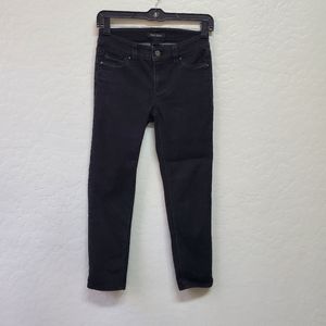 White House Black Market Skinny Crop Jeans Low Rise Womens 00 Black WHBM